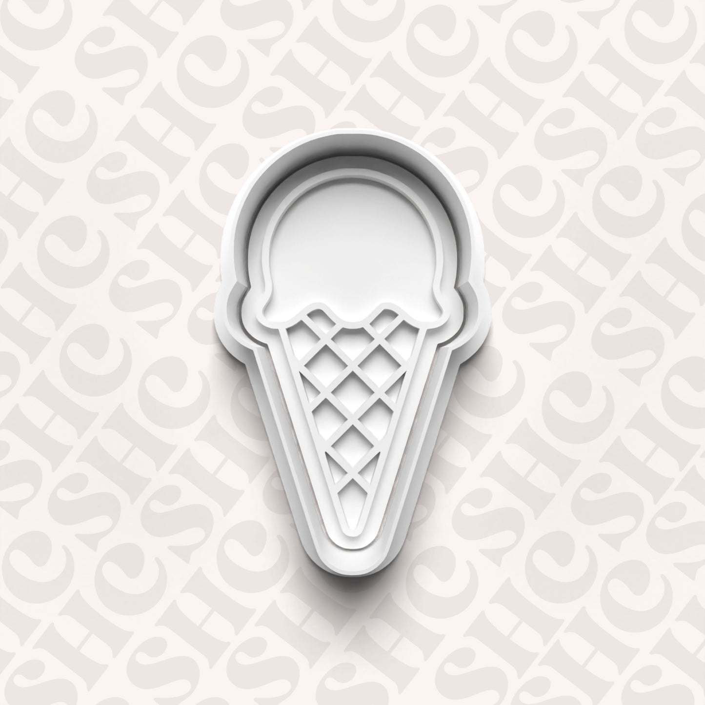 DONE TO ORDER: Ice cream Cone Cookie Cutter + Fondant Stamp Set 4 - SHCreations