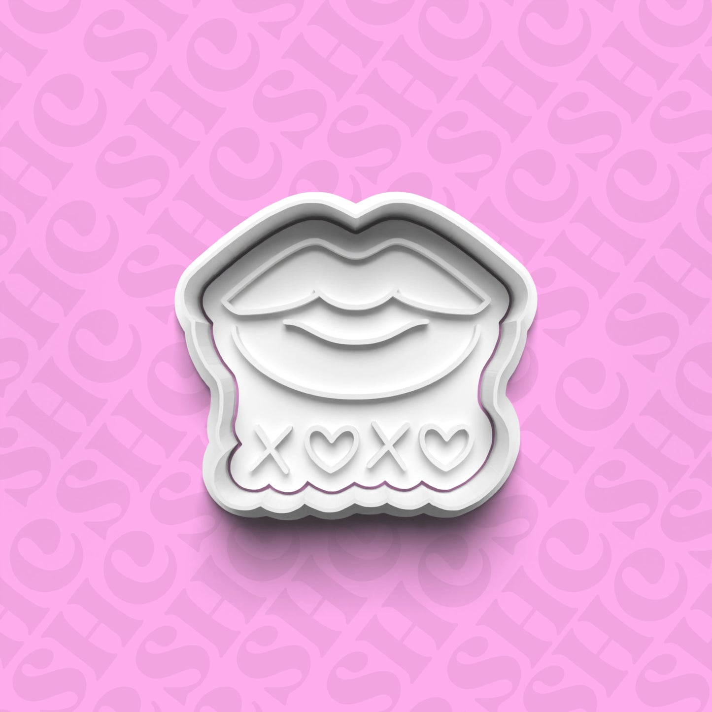 DONE TO ORDER: Lips XOXO Cookie Cutter + Fondant Stamp Set - SHCreations