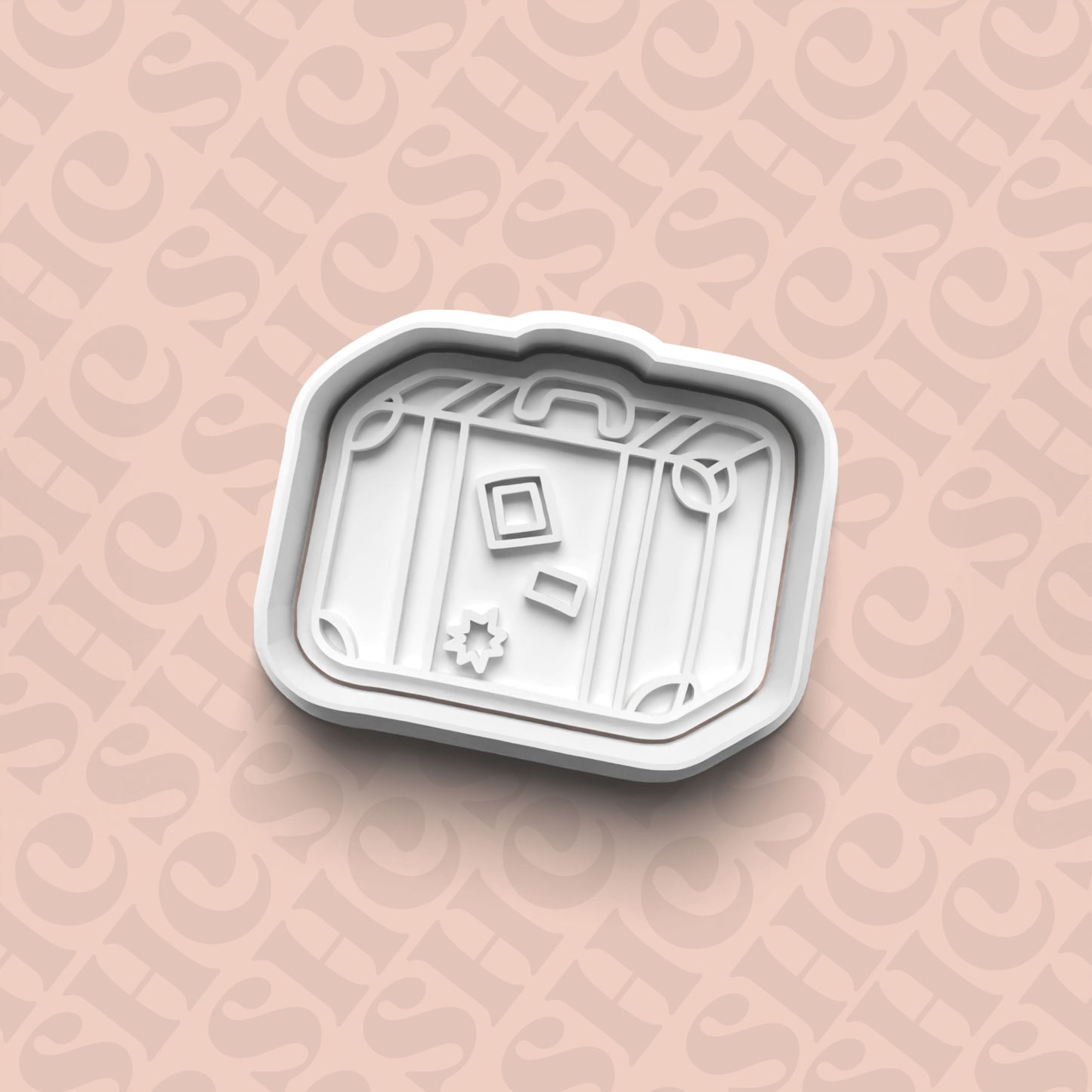 DONE TO ORDER: Luggage Cookie Cutter + Fondant Stamp Set 2 - SHCreations