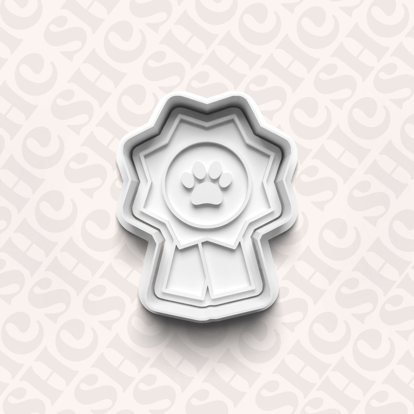 DONE TO ORDER: Paw Ribbon Cookie Cutter + Fondant Stamp Set - SHCreations