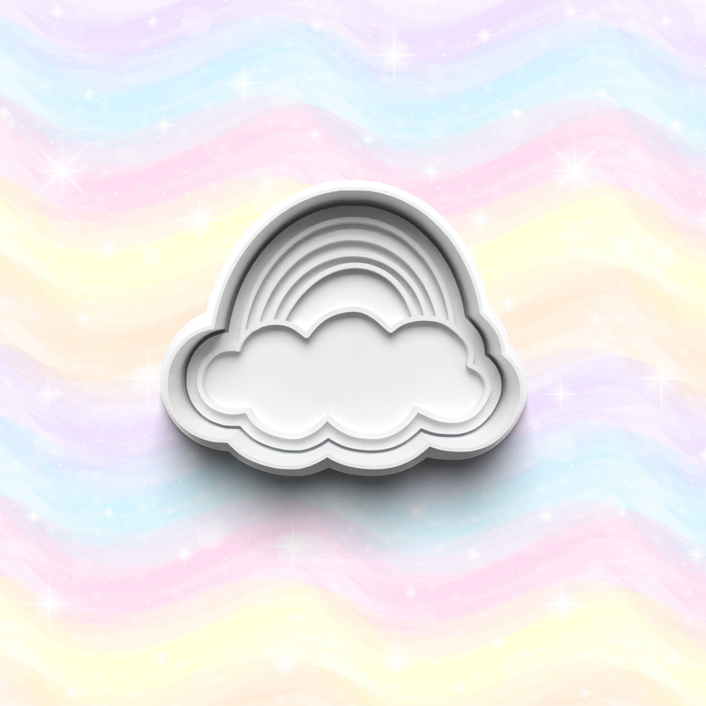 DONE TO ORDER: Rainbow Cookie Cutter + Fondant Stamp Set 1 - SHCreations