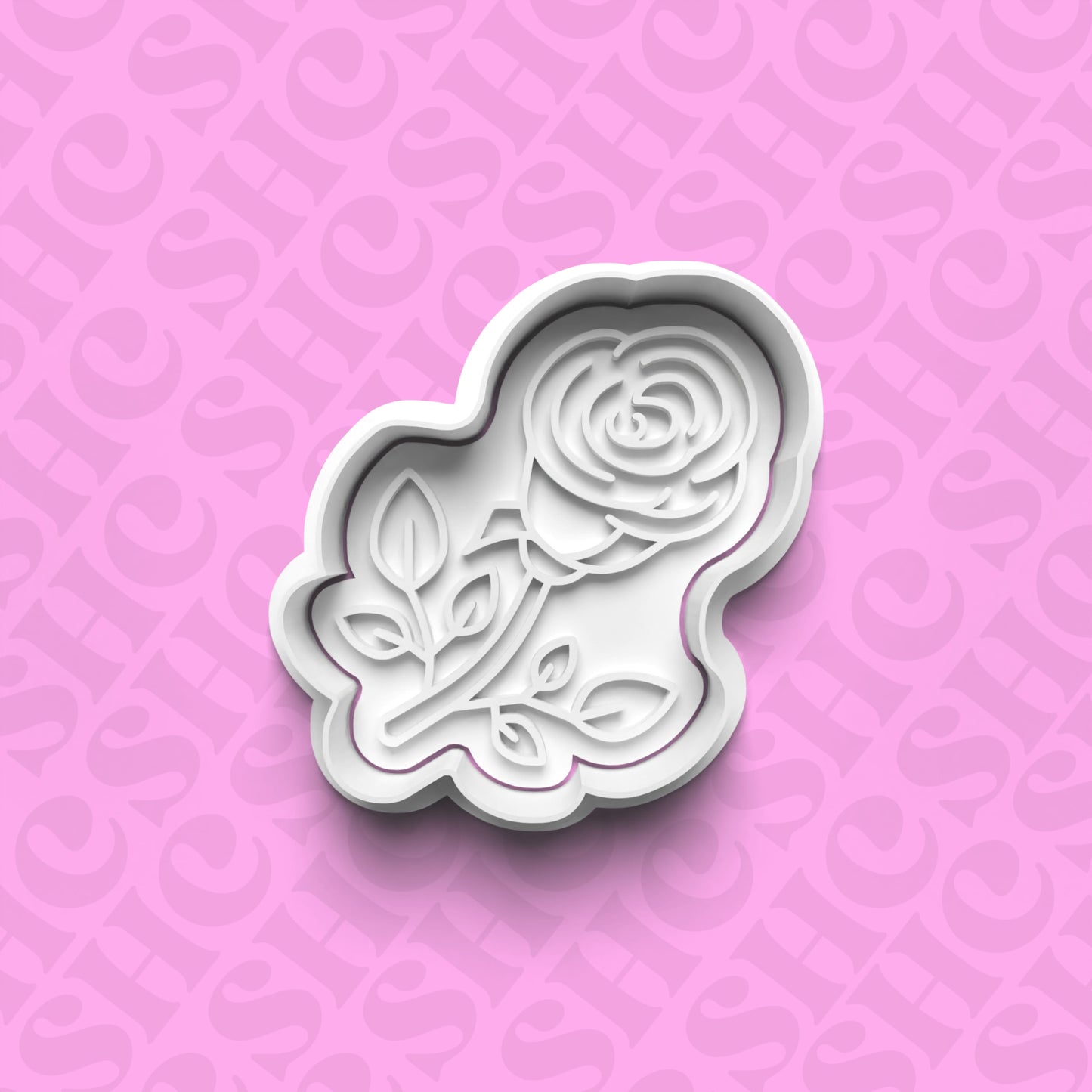 DONE TO ORDER: Rose Cookie Cutter + Fondant Stamp Set - SHCreations