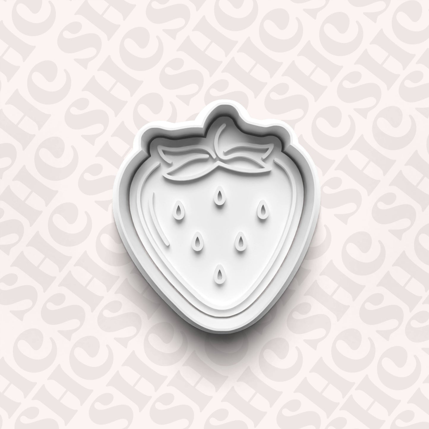 DONE TO ORDER: Strawberry Cookie Cutter + Fondant Stamp Set - SHCreations