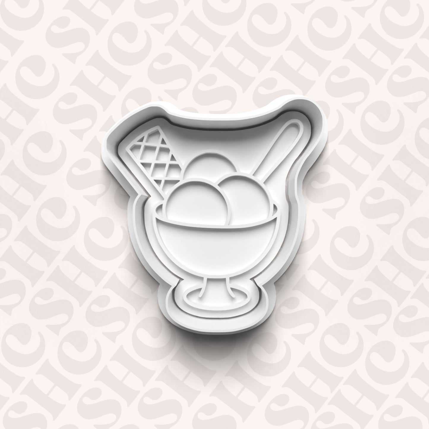 DONE TO ORDER: Sundae Cookie Cutter + Fondant Stamp Set 2 - SHCreations