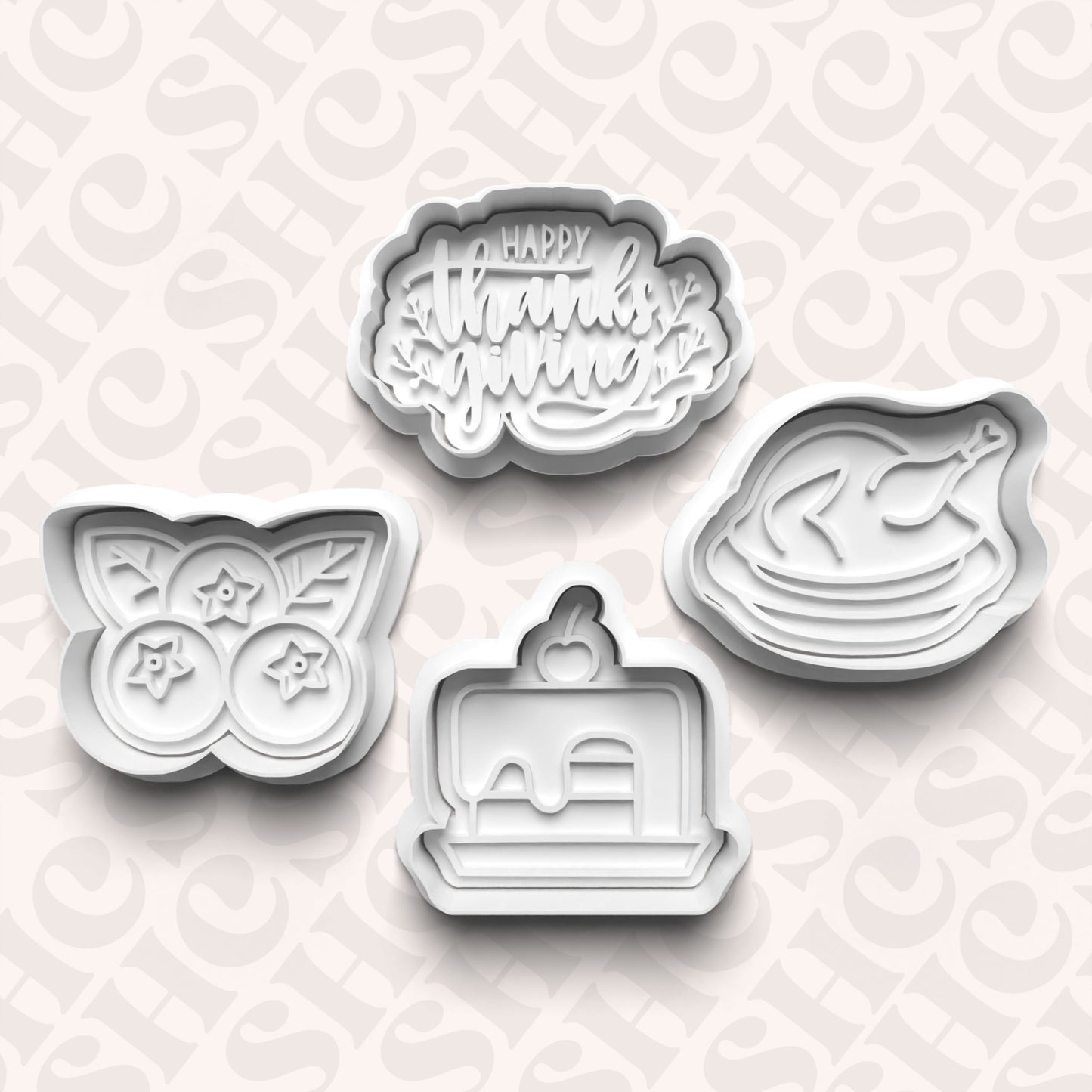DONE TO ORDER: Thanksgiving Cookie Cutter + Fondant Stamp Bundle 1 - SHCreations
