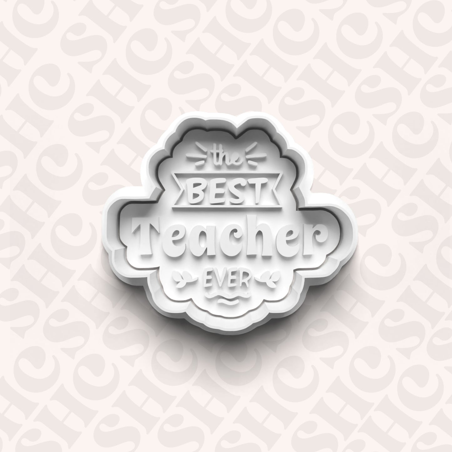 DONE TO ORDER: "The Best Teacher Ever" Cookie Cutter + Fondant Set - SHCreations