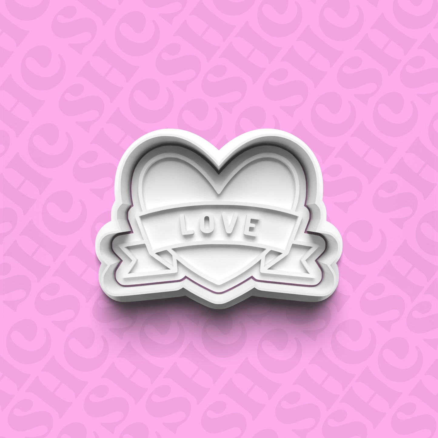 DONE TO ORDER: Valentine Heart Cookie Cutter + Fondant Stamp Set - SHCreations
