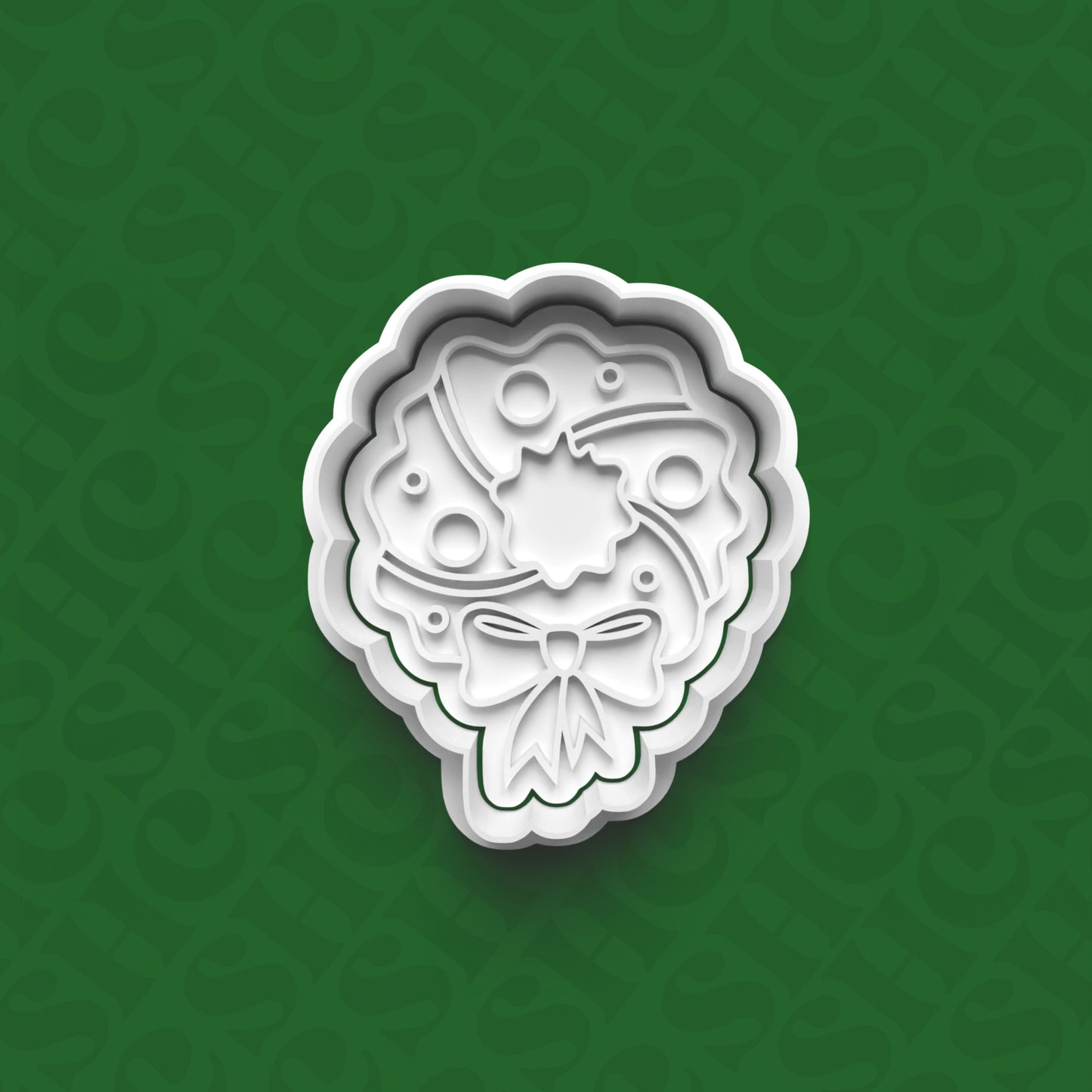 DONE TO ORDER: Wreath Cookie Cutter + Fondant Stamp Set - SHCreations