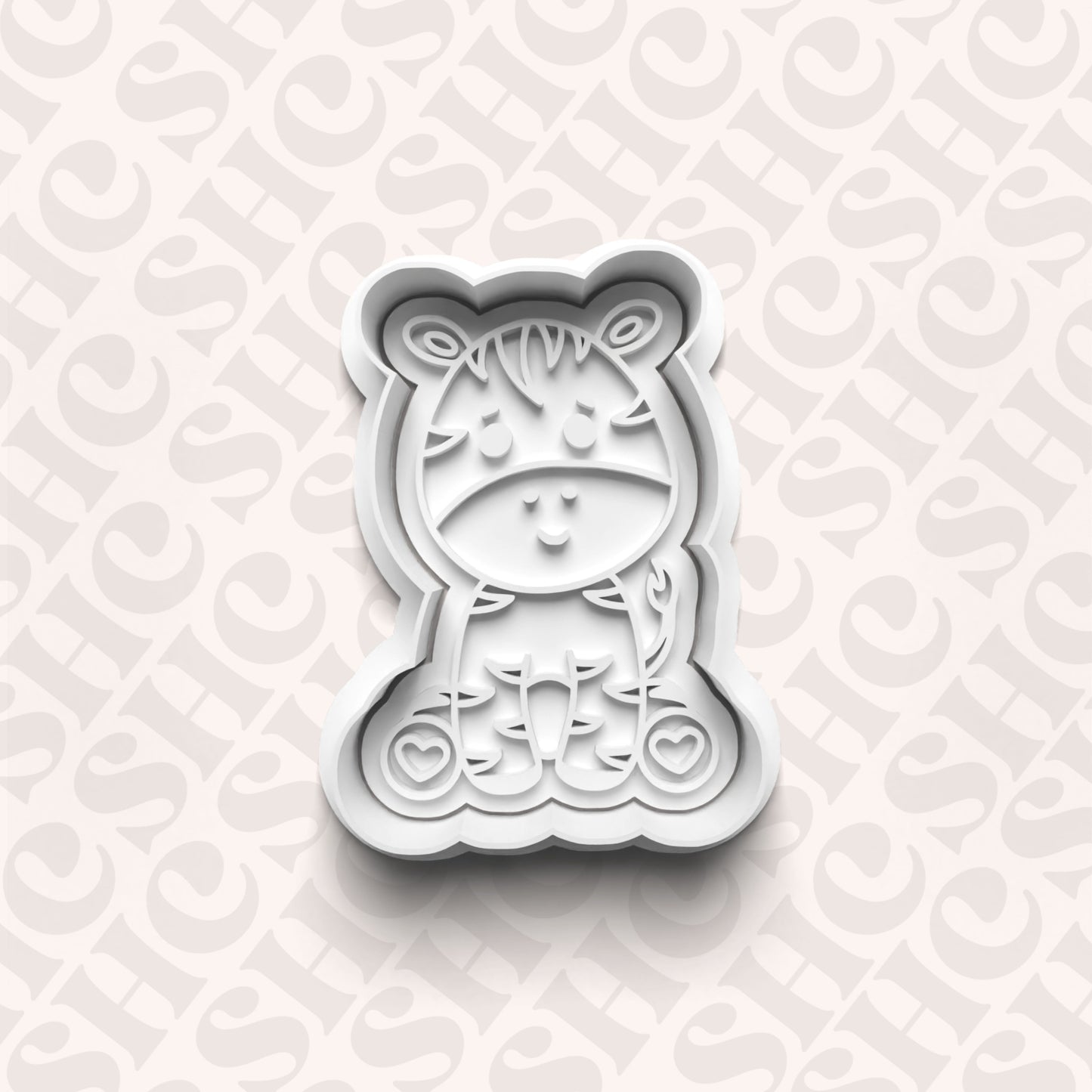 DONE TO ORDER: Zebra Cookie Cutter + Fondant Stamp Set - SHCreations