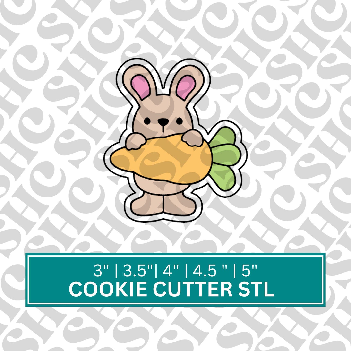 Easter Bunny with Carrot Cookie Cutter STL | Spring Cookie Decor | Easter Treats | Easter Bunny Cookie Cutter | Easter Egg Cookie STL |