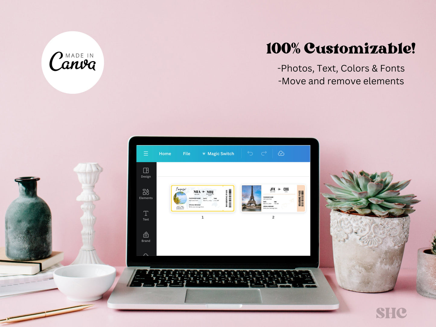 Editable Boarding Pass, Customizable Boarding Pass, Canva Template, Digital Download DIY Boarding Pass, DIY Template, Surprise Ticket
