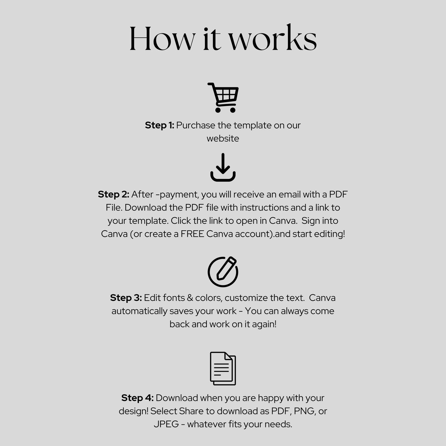 Editable Cake Care Card Template - SHCreations