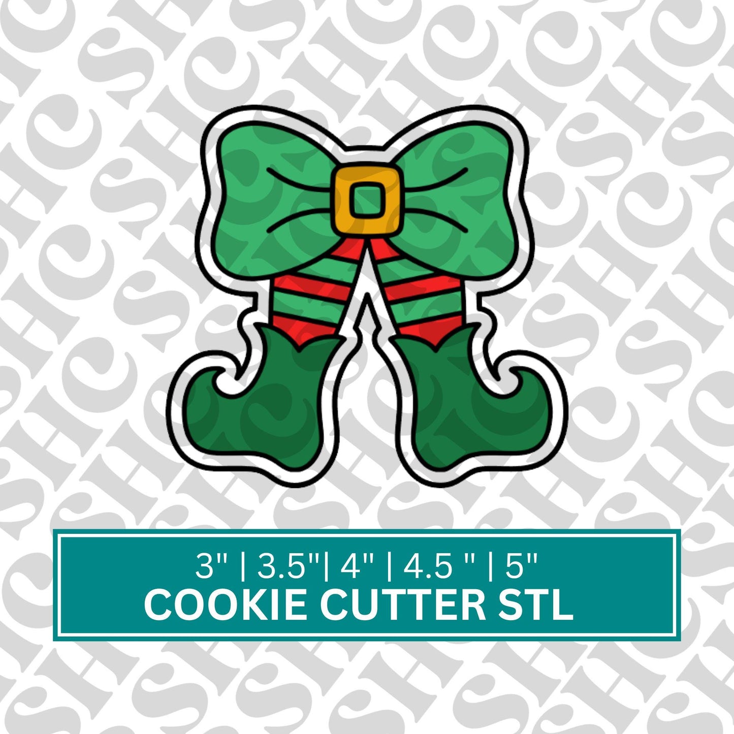 Elf Bow Cookie Cutter STL, Elf Cookie Cutter, Christmas STL, Holiday Cookie Cutter, Christmas Elf Cookies, Christmas Bow Cookie Cutter