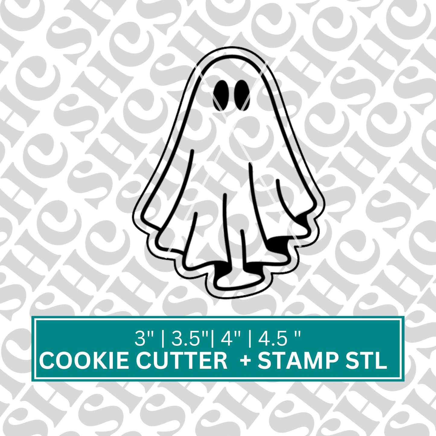 Ghost Cookie Cutter and Fondant Stamp STL | 3D Printable Halloween Baking Tools | 3D Printable Baking Tools