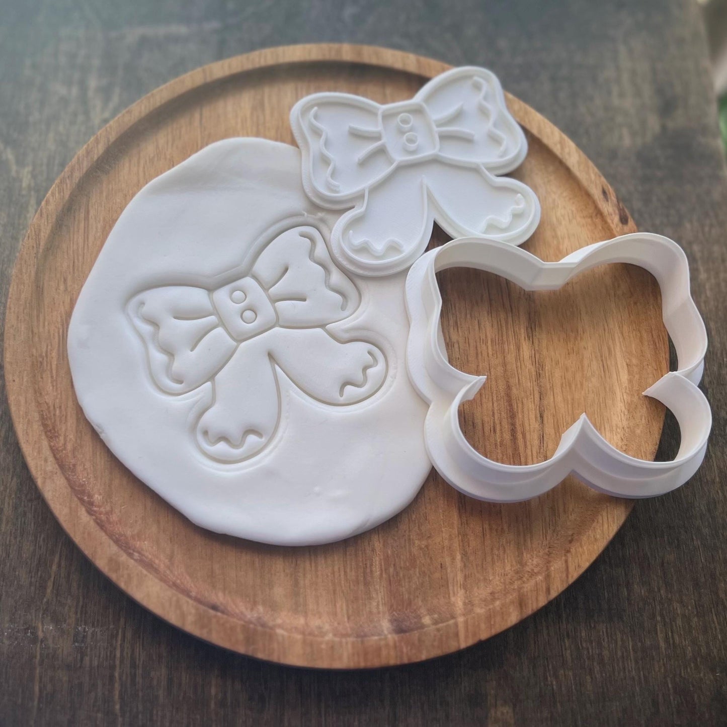 Gingerbread Bow Cookie Cutter & Fondant Stamp STL, Gingerbread Cookie Cutter Stamp, Christmas STL, Holiday Cookie Cutter, Gingerbread Cookie