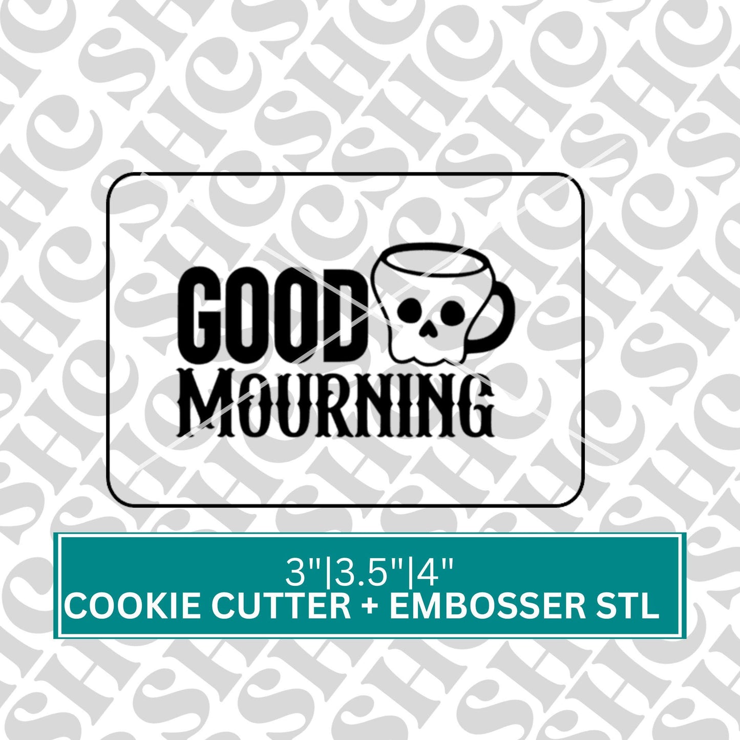 Good Mourning Fondant Embosser STL - 3d Printable Halloween Decorating Tool |Halloween Fondant Embosser | Halloween Cookie Stamp |