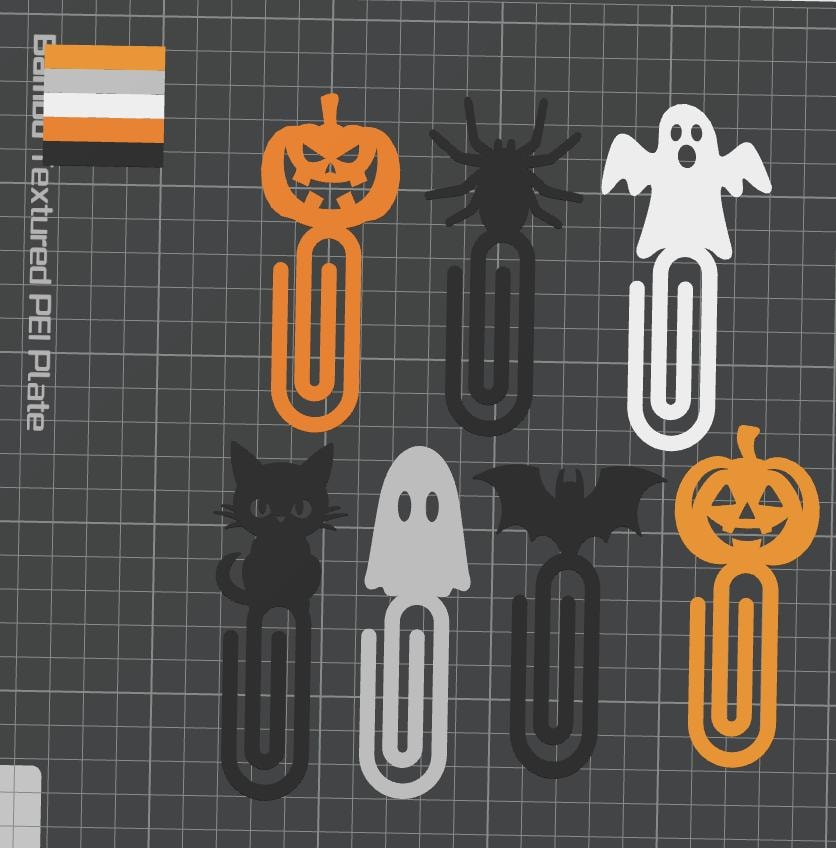 3D Halloween Bookmark STL Design – Halloween Bookmark – 3D Printed Spooky Paperclip Design for Book Lovers & Gifts