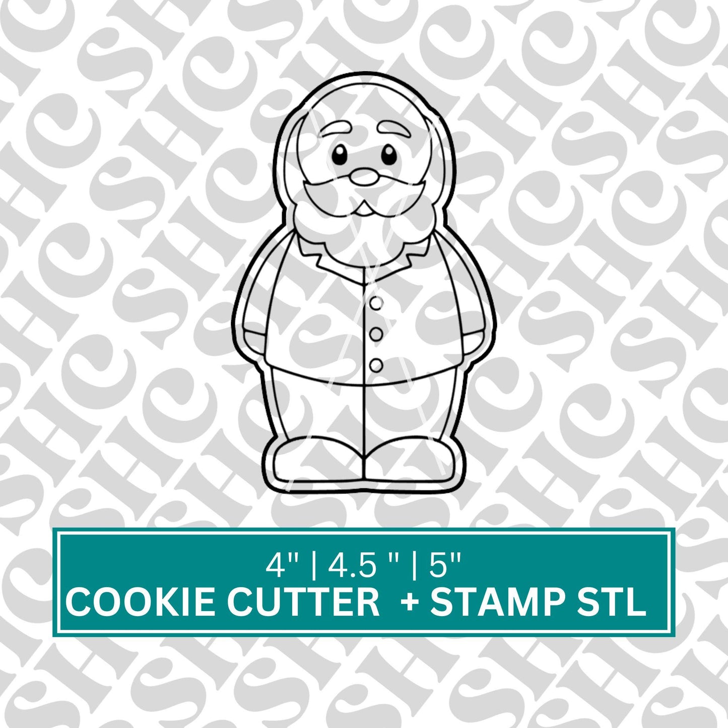 Holiday Jammies Cookie Cutter + Fondant Stamp Set | Holiday Fondant Stamp STL | Christmas Cookie Cutter, Christmas Fondant Stamp