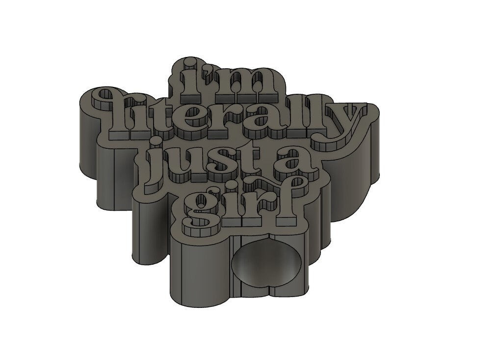 I'm Literally Just a Girl Straw Topper STL File | Back to School Straw Topper | Straw Topper | 3D printed straw topper | 3d topper