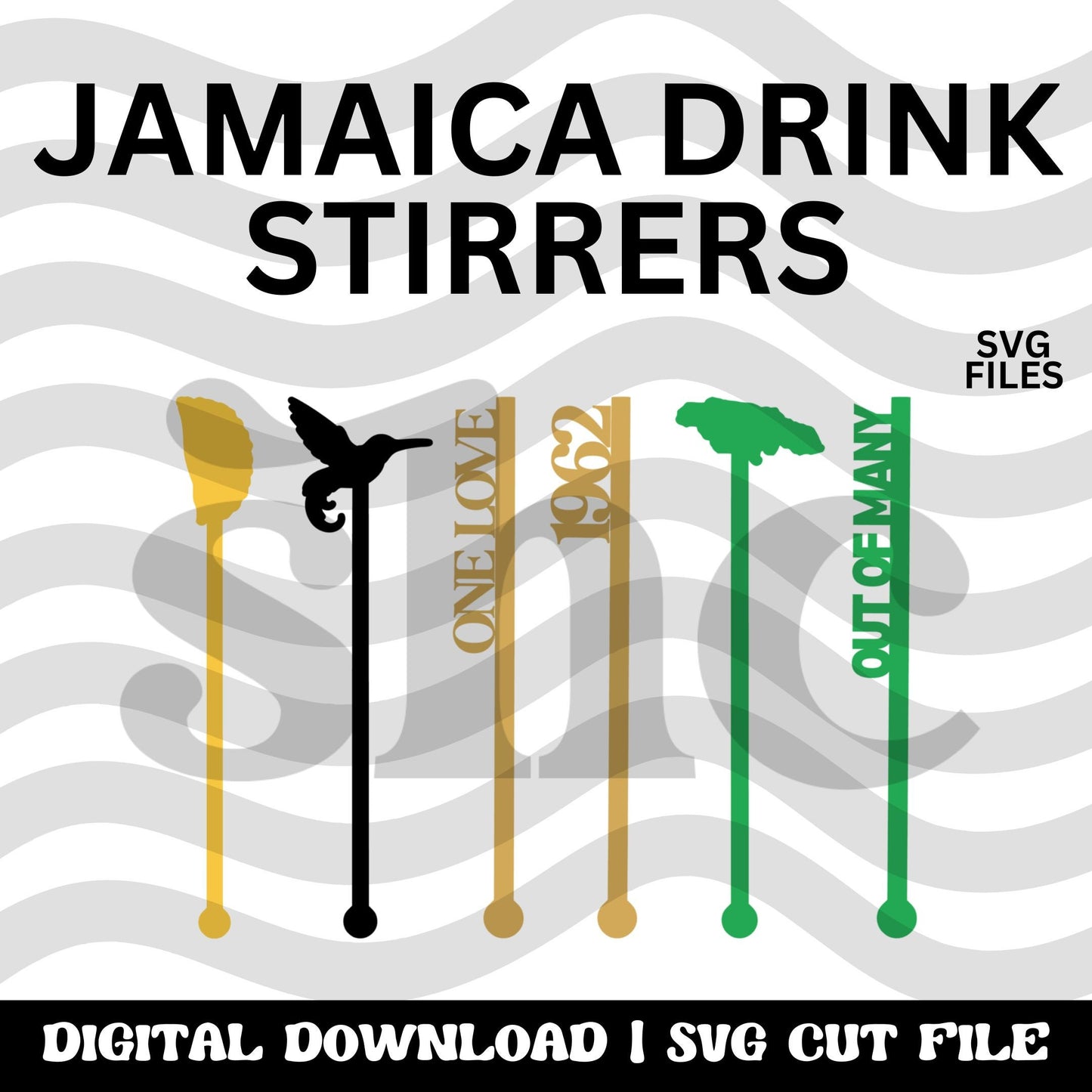 Jamaican Drink Stirrer SVG Cut File–Cocktail Drink Svg, Swizzle Stick, Champagne Stick, Jamaica 62 SVG, Jamaica independence, Team Jamaica