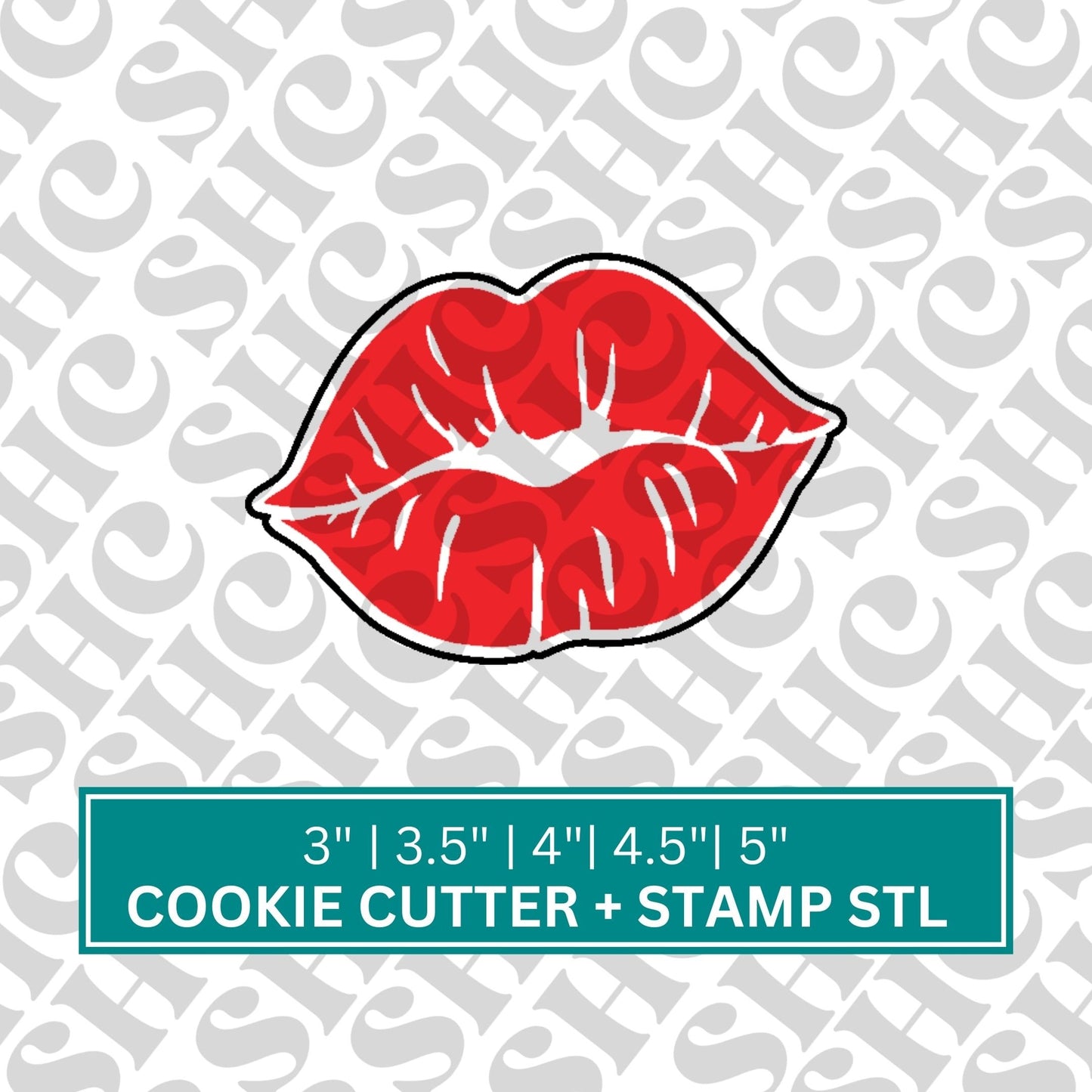 Kiss STL | Lips Cookie Cutter + Stamp| Valentines Cookie Stl | Vday Cookie Cutter Stl | Lips Stl | Bachelorette Stl | Date night cookies