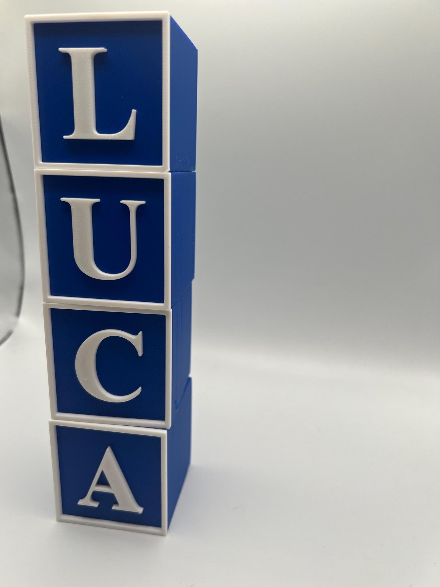 LUCA 3D Printed Baby Blocks STL, 4 Letters, STL, 3d printed Baby Blocks, Baby Blocks, 3D Print stl, Baby shower gift, Baby Boy