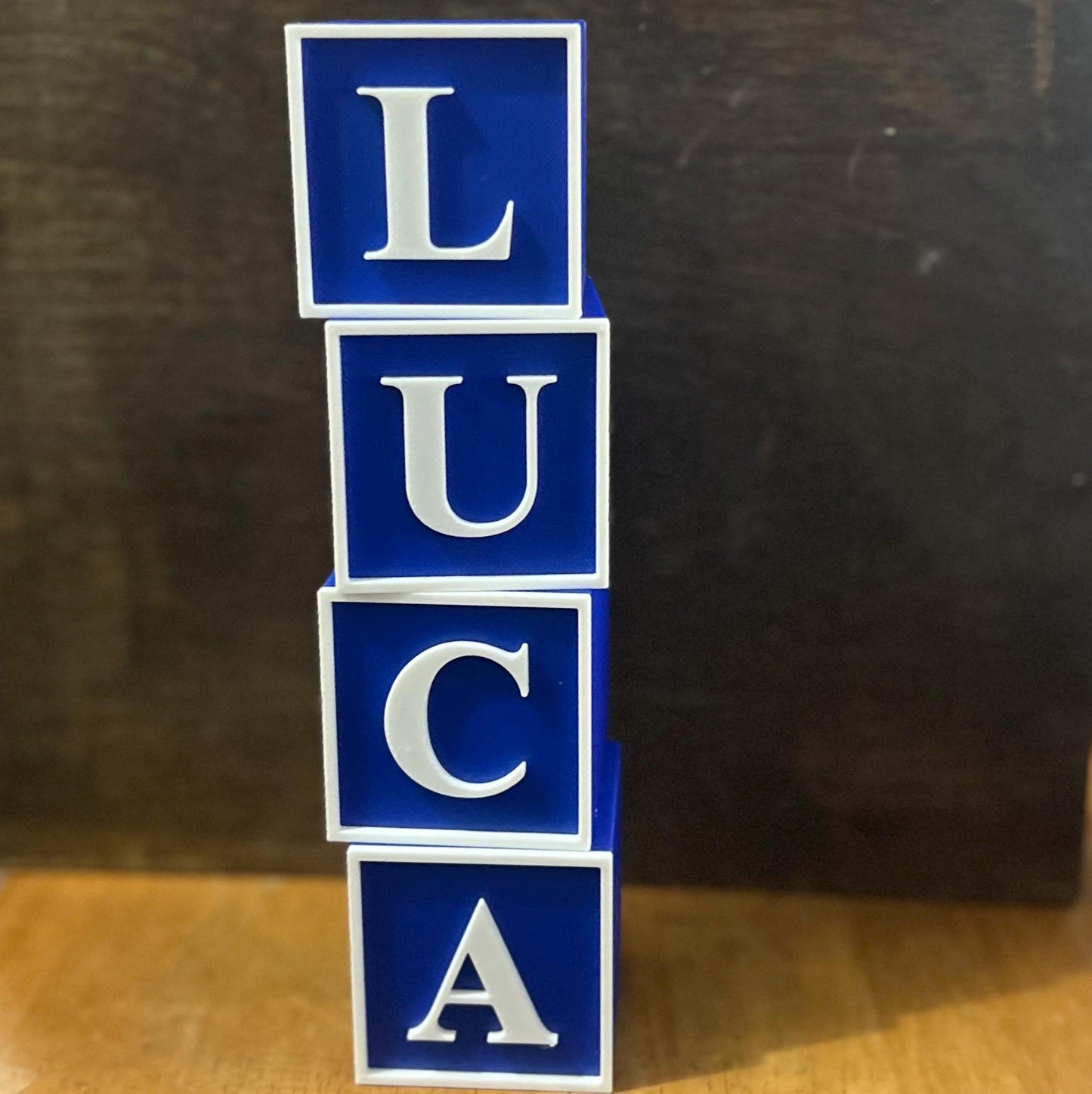 LUCA 3D Printed Baby Blocks STL, 4 Letters, STL, 3d printed Baby Blocks, Baby Blocks, 3D Print stl, Baby shower gift, Baby Boy