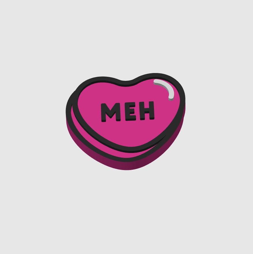 3D Badge Reel Topper STL, Badge Reel STL, Meh Badge Topper, Valentine Badge reel stl, Trendy 3d stl, Heart Badge Reel, Galentine Badge Reel
