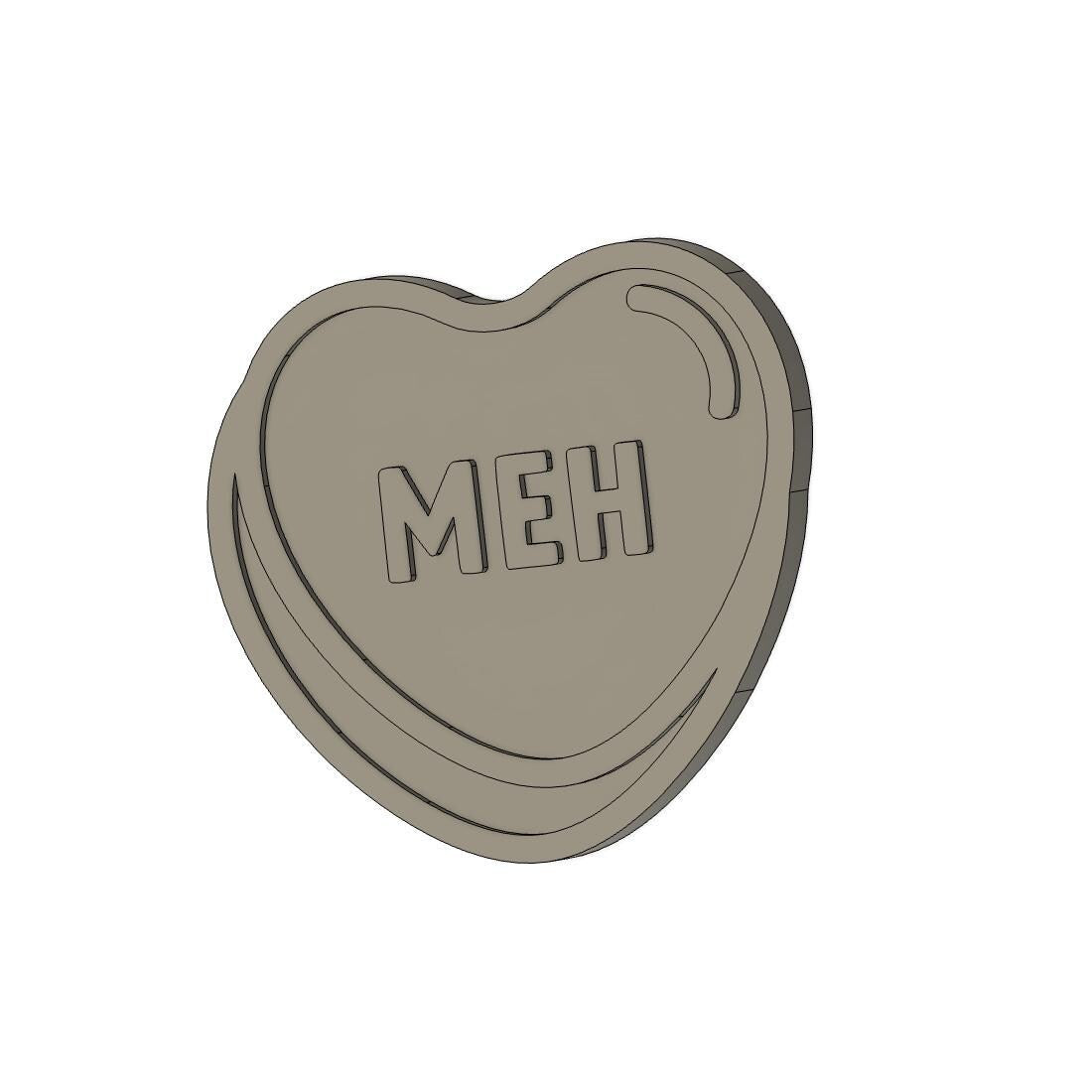 3D Badge Reel Topper STL, Badge Reel STL, Meh Badge Topper, Valentine Badge reel stl, Trendy 3d stl, Heart Badge Reel, Galentine Badge Reel