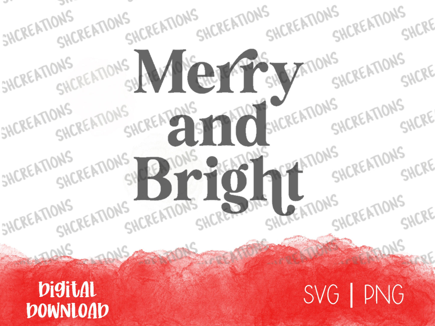 Merry and Bright SVG Cut File, Merry Cut File, Christmas SVG, Merry Christmas