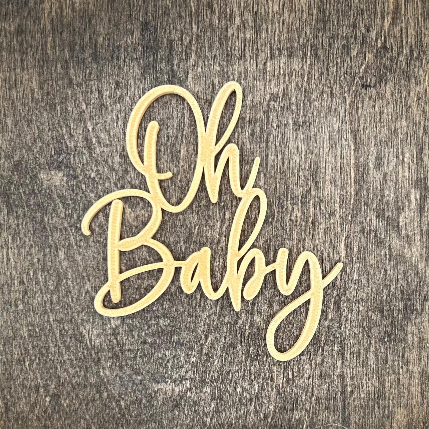 Oh Baby Cake Topper + Charm STL, 3D Print Cake Topper,Baby Shower Cake Charm STL, Gender Reveal Cake Topper, 3d printed cake topper