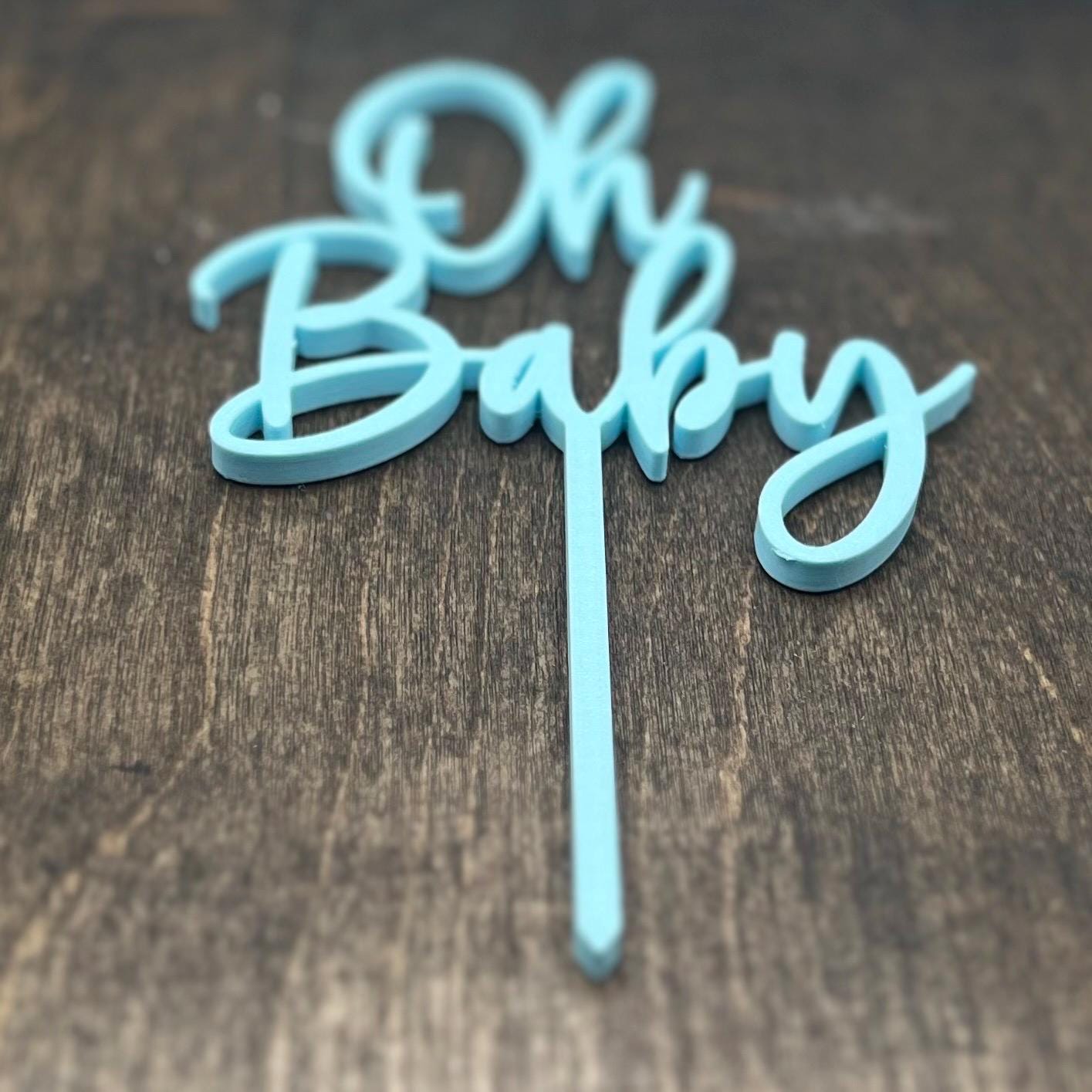 Oh Baby Cake Topper + Charm STL, 3D Print Cake Topper,Baby Shower Cake Charm STL, Gender Reveal Cake Topper, 3d printed cake topper