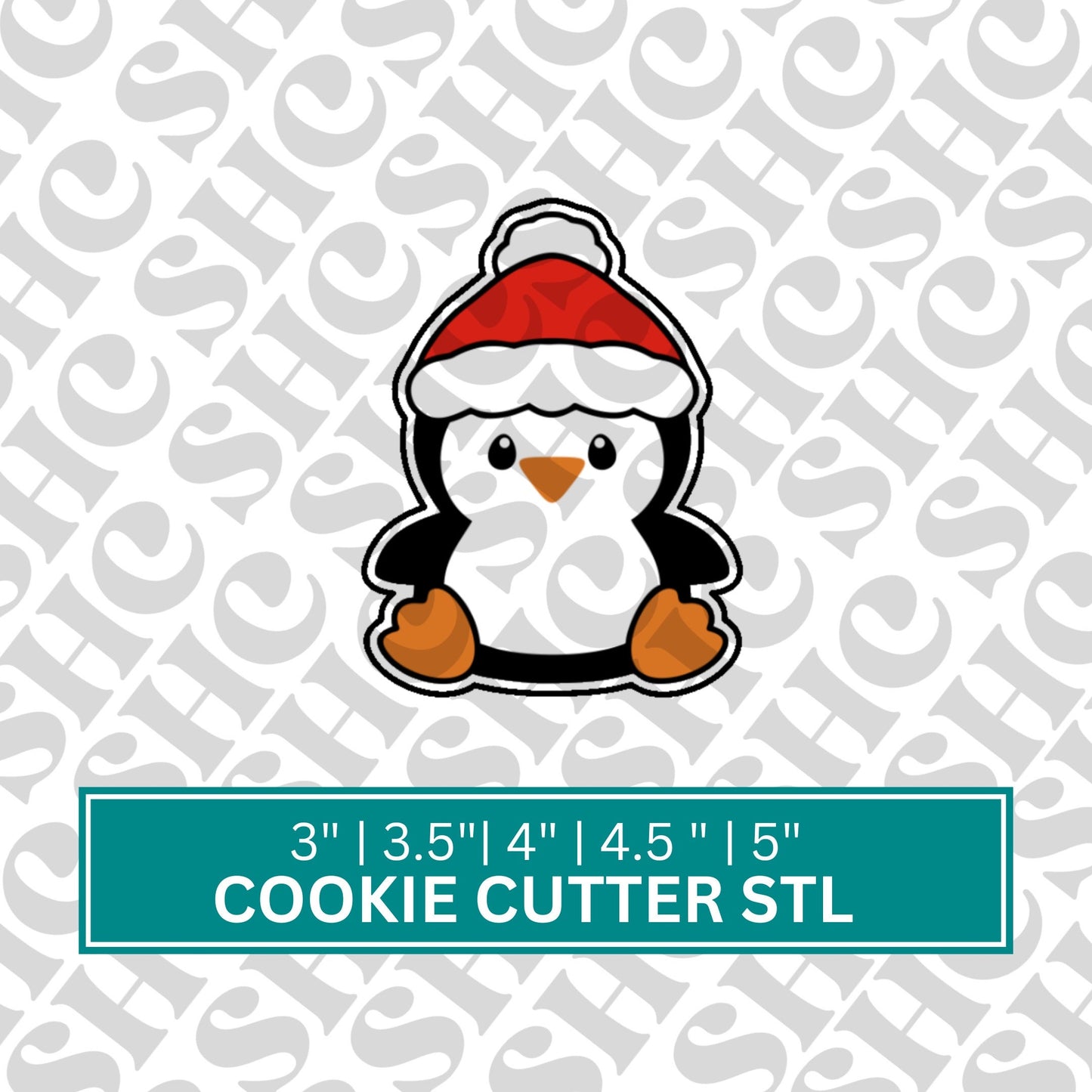 Penguin Cookie Cutter STL, Santa's Penguin 3D Cutter,Holiday Stl, Penguin Cookie Cutter File, Chubby Christmas Penguin Stl, Penguin Stl