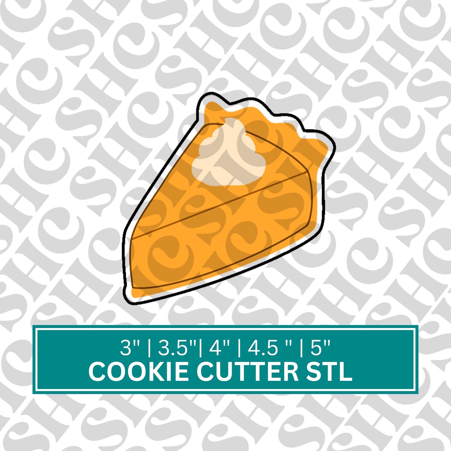 Pie Slice Cookie Cutter STL FILE, Thanksgiving Cookie Cutter , Pie STL File, Digital Download