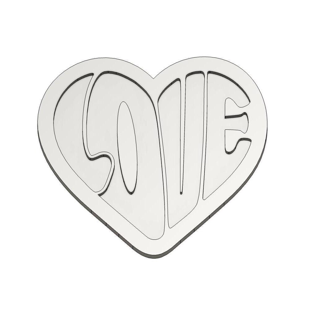Retro Love Heart Embosser & Cookie Cutter | Valentine's Cookies | Valentine Embosser | Valentine Debosser | Heart Embosser Stl | Vday