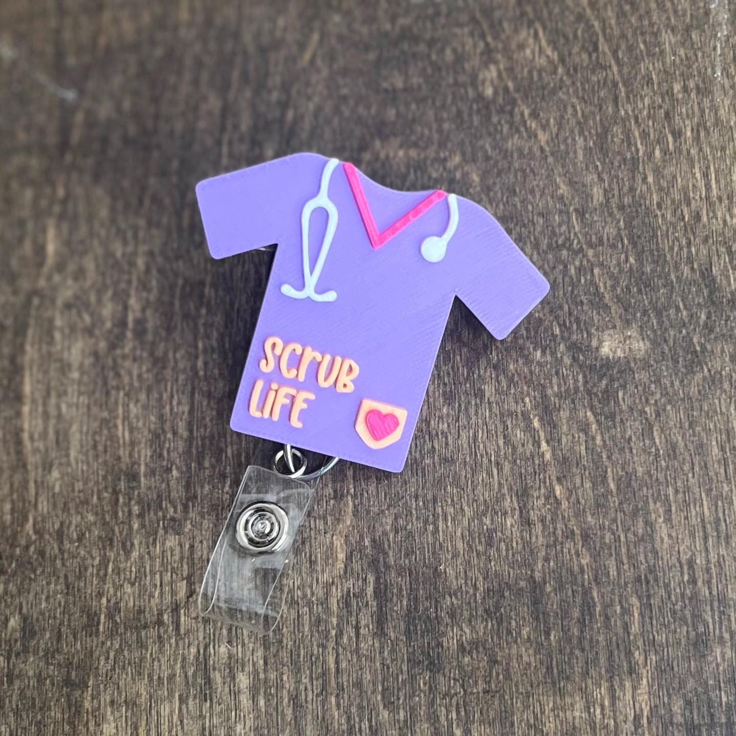 3D Badge Topper STL, Scrub Top STL, Scrub Top Badge Topper, Badge reel topper stl, medical badge reel stl, healthcare worker stl
