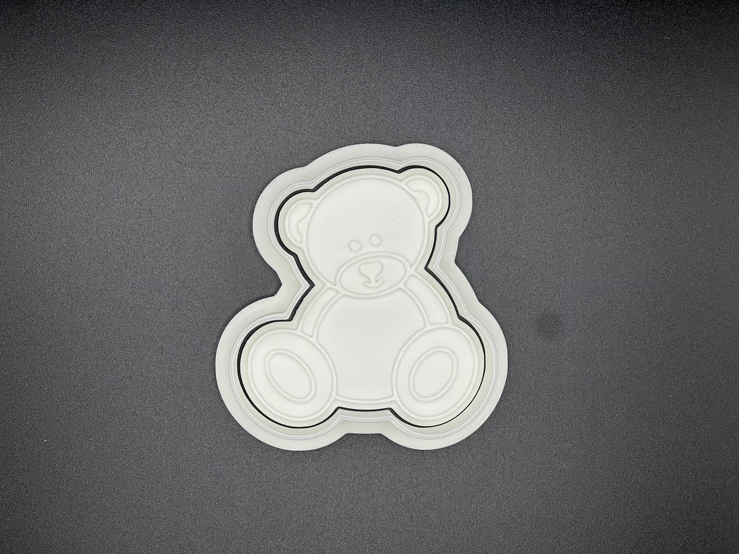 Sitting Teddy Bear Cookie Cutter & Fondant Stamp STL | 3D Printable Baking Tool | Baby Shower Cookie Cutter | We can Bearly Wait Theme