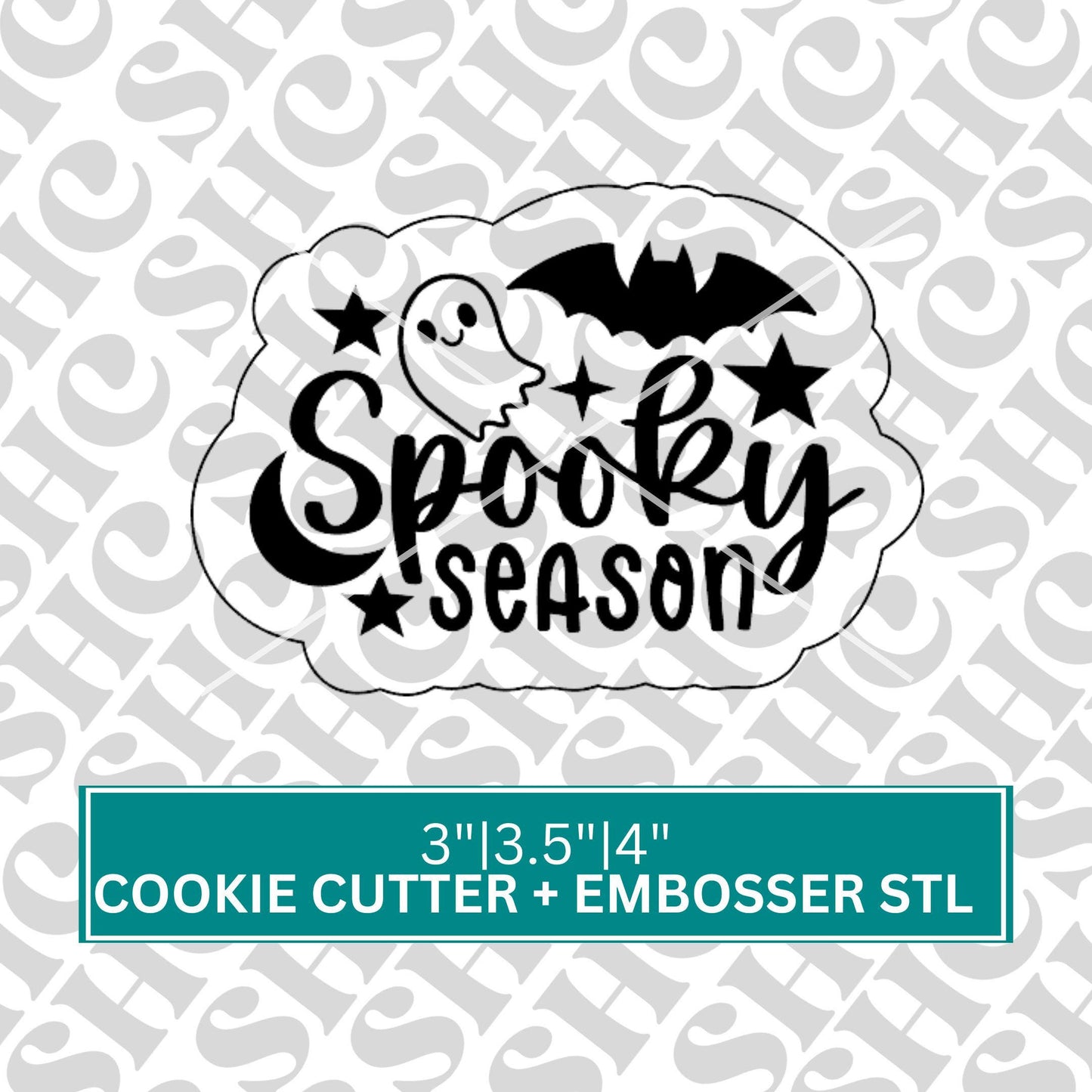 Spooky Season Fondant Embosser STL - 3d Printable Halloween Decorating Tool |Halloween Fondant Embosser | Halloween Cookie Stamp |