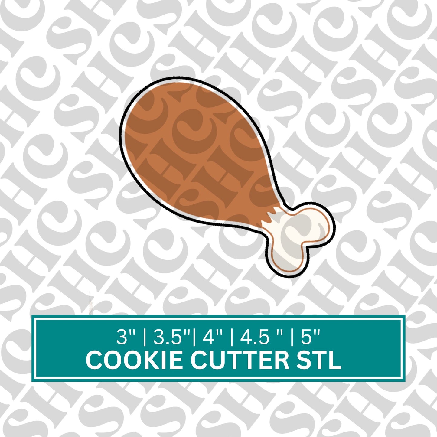 Turkey Leg Cookie Cutter STL FILE, Thanksgiving Cookie Cutter , Turkey STL File, Digital Download
