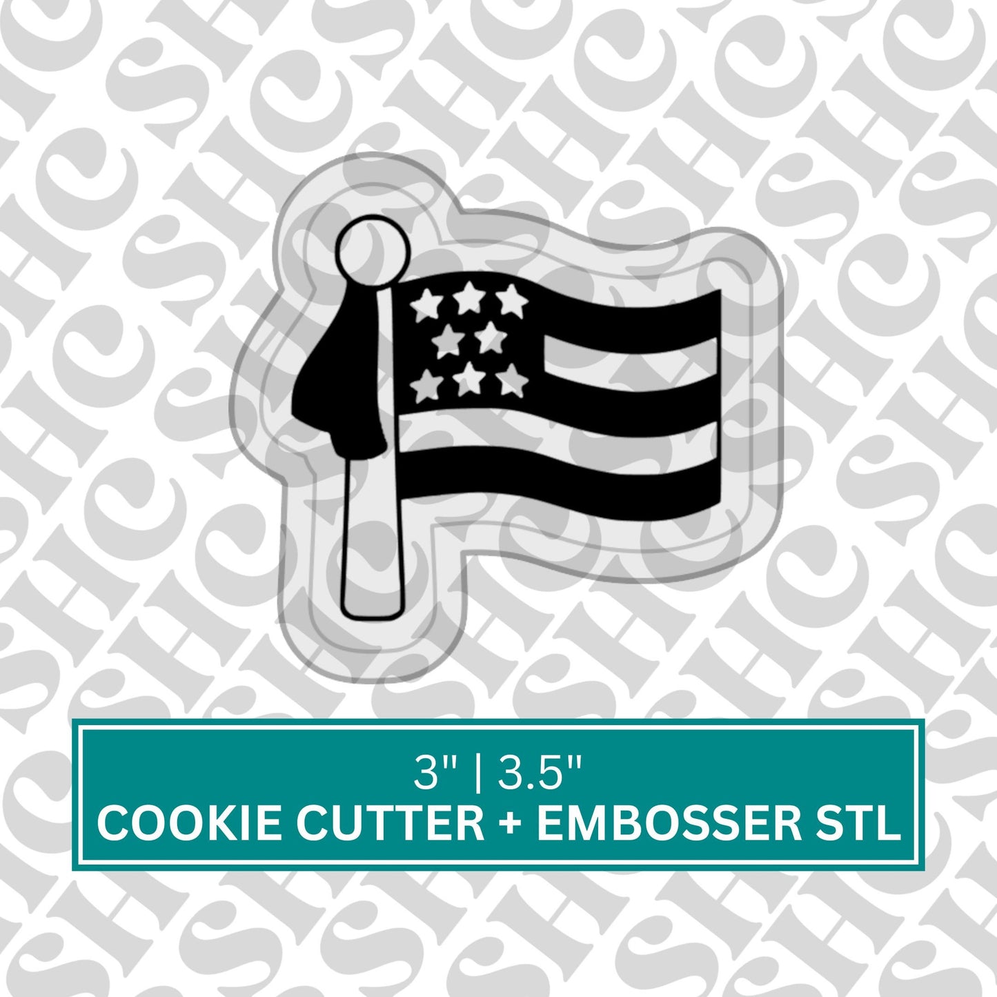 USA Flag Cookie Cutter and Embosser STL File for Patriotic Baking – Perfect for Independence Day Celebrations