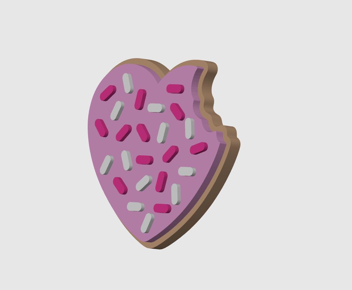 3D Valentine Heart Cookie Badge Reel Topper STL File – Sweet and Stylish Design, Badge reel Stl, Cookie Badge reel topper