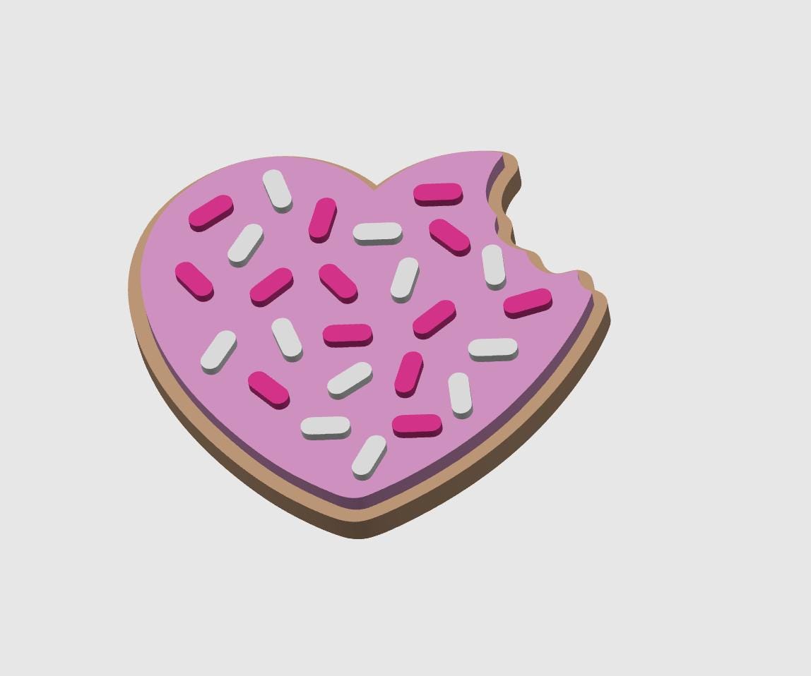 3D Valentine Heart Cookie Badge Reel Topper STL File – Sweet and Stylish Design, Badge reel Stl, Cookie Badge reel topper
