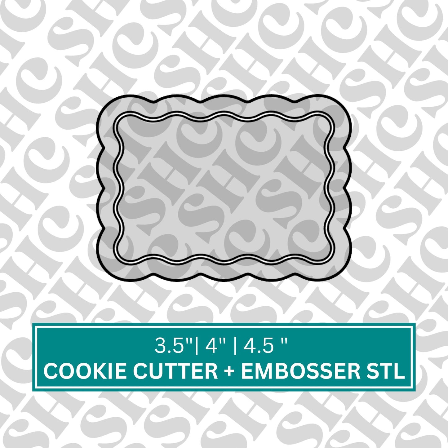 Wavy Cookie Cutter Stl, Wavy Debosser stl, Debosser stl, Wavy Border Debosser Stl, Wavy Cookie Debosser, Fondant Debosser Stl