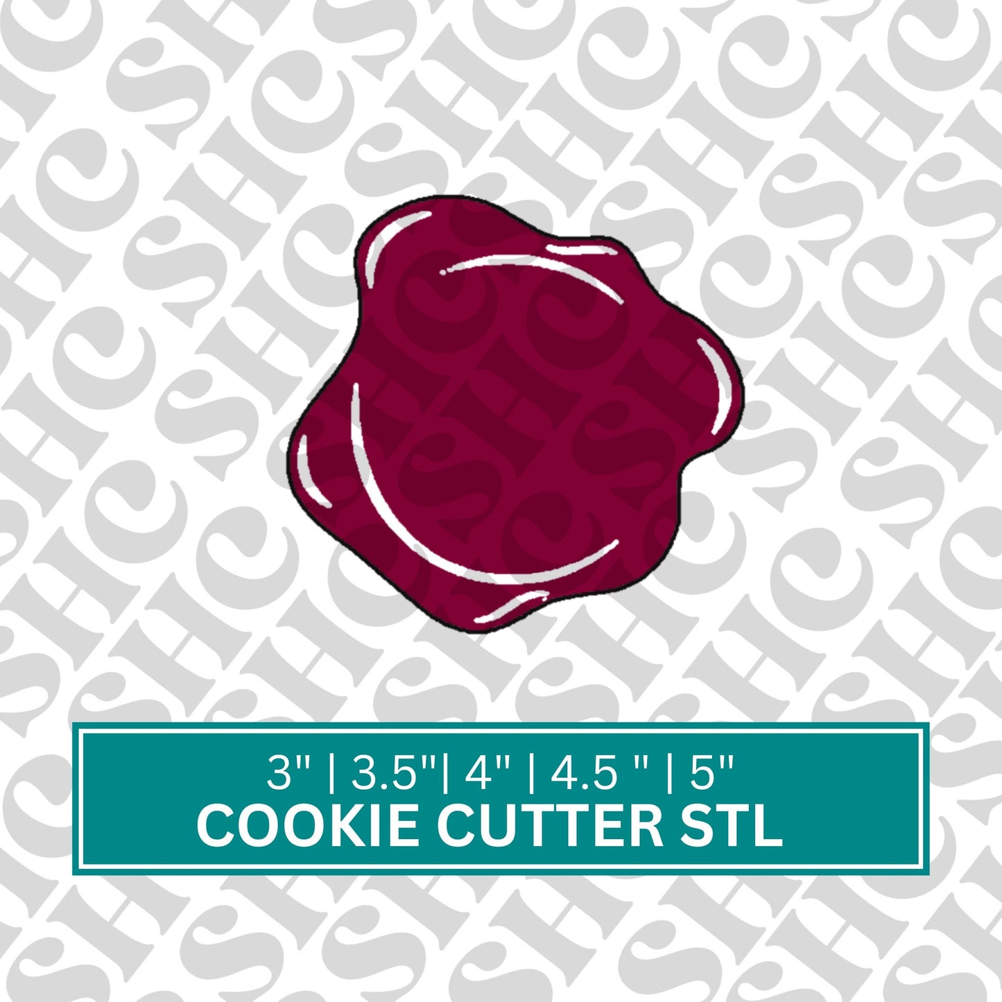 Wax Seal 1 STL FILE | 3D Printing | Digital Download | Print File | Stl | Cookie Cutter