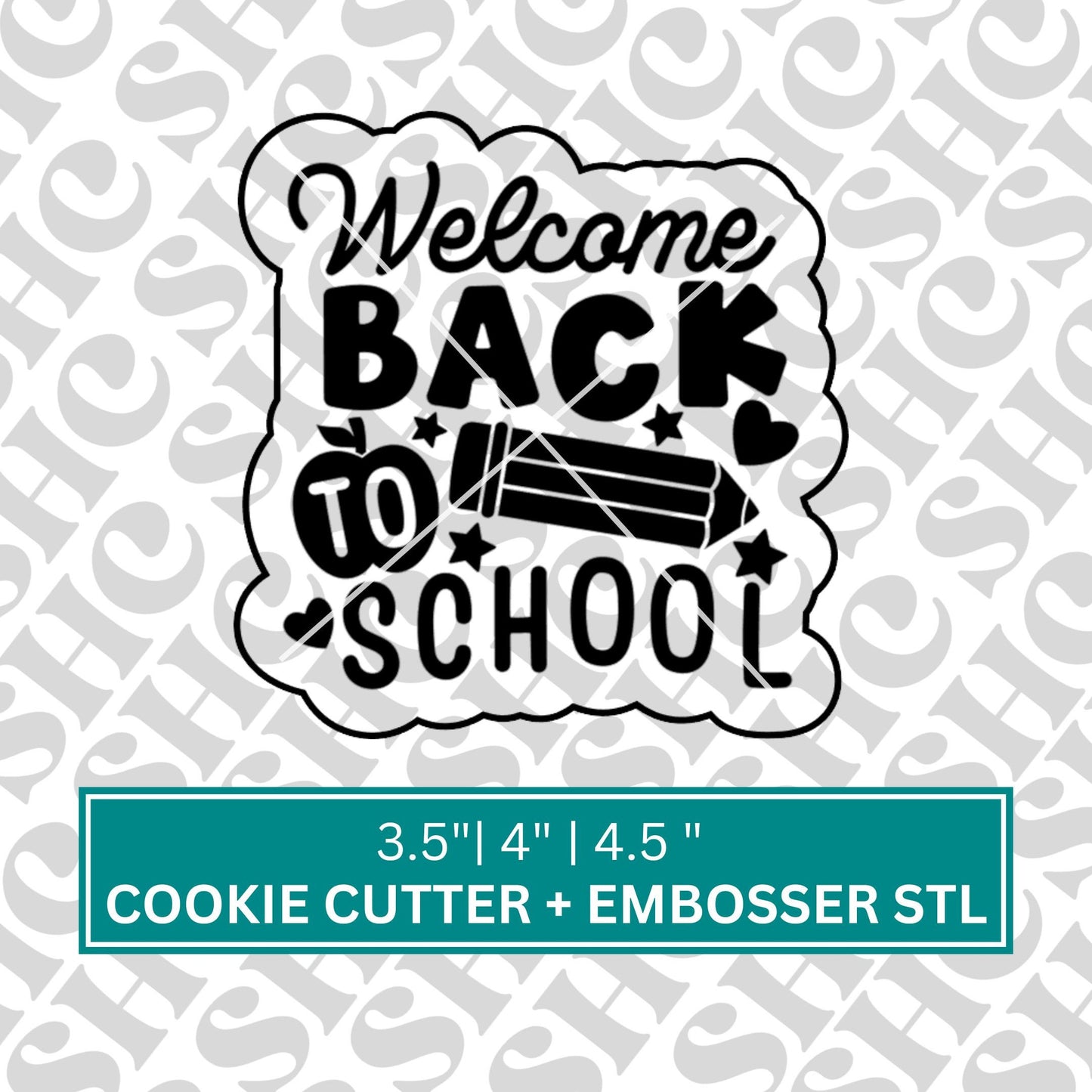 Welcome Back to school Cookie Cutter and Fondant Embosser Set STL File | 3D Printable Design |Back-to-School and Teacher Appreciation
