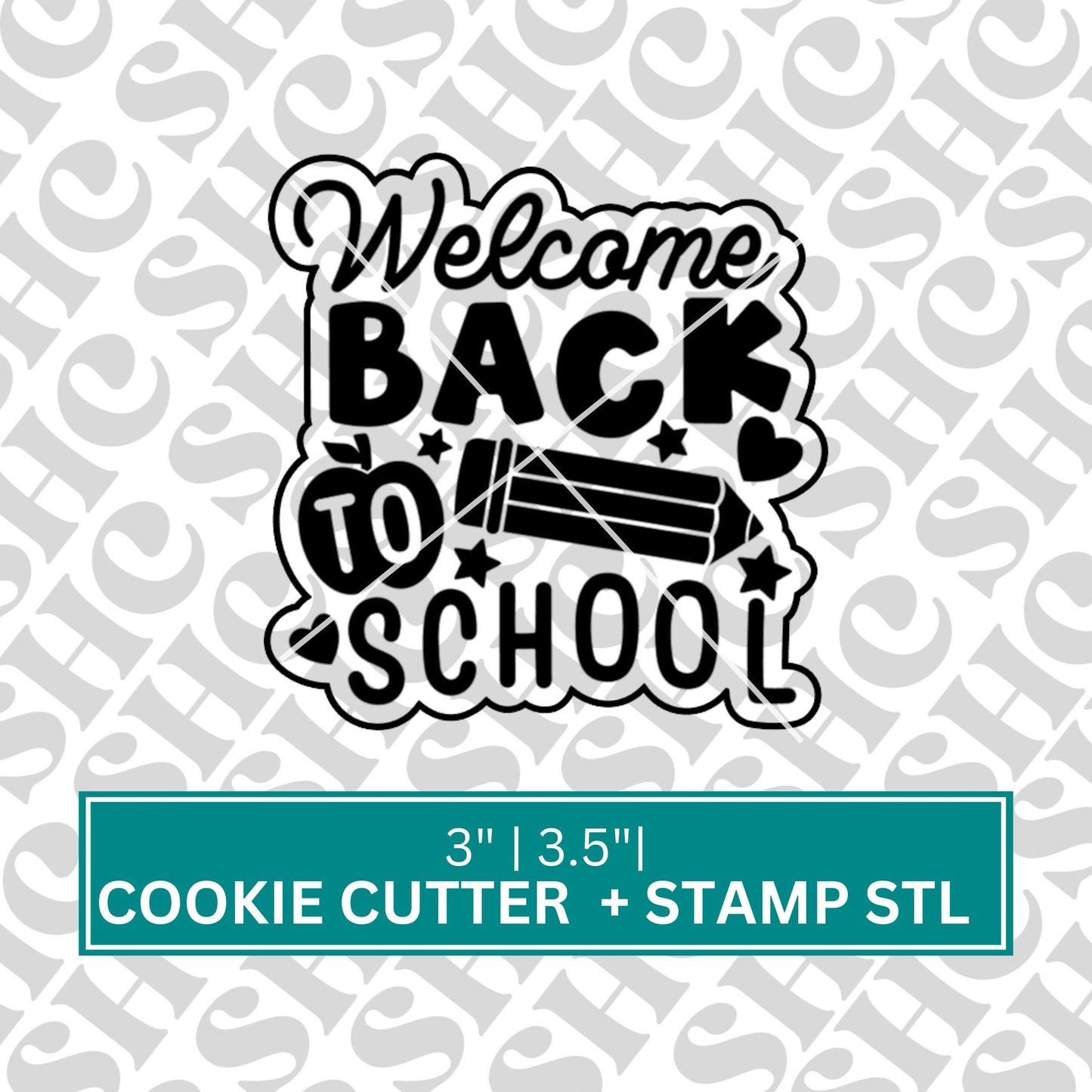 Welcome Back to school Cookie Cutter and Fondant Stamp Set STL File | 3D Printable Design |Back-to-School and Teacher Appreciation Events |