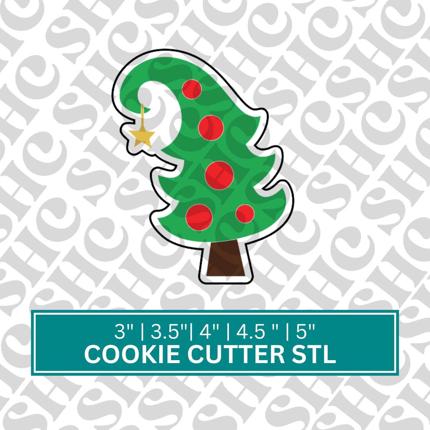 Whimsical Tree Cookie Cutter STL, Tree Cookie Cutter, Christmas STL, Holiday Cookie Cutter, Christmas Tree Cookies, Christmas Cookie Cutter