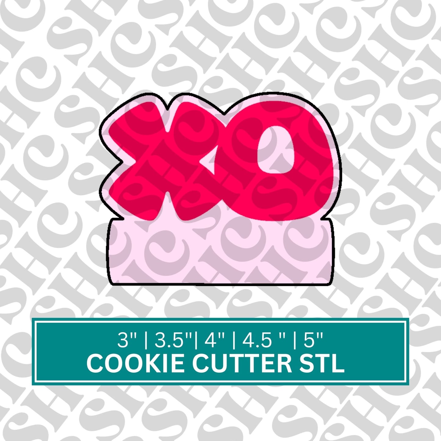 XO Plaque Cookie Cutter STL | Plaque Cookie Cutter | Hugs and Kisses Cookies | Vday Cookies | Valentines Cookie Cutter | Galentine Cookies