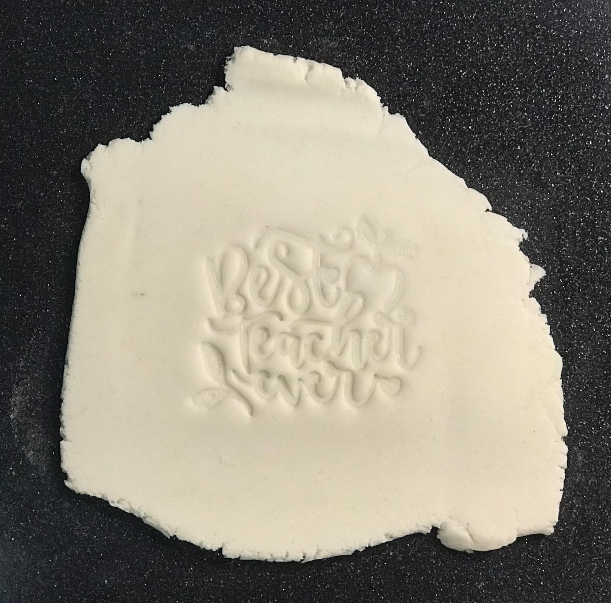 DONE TO ORDER: "Best Teacher Ever" Fondant Stamp - SHCreations