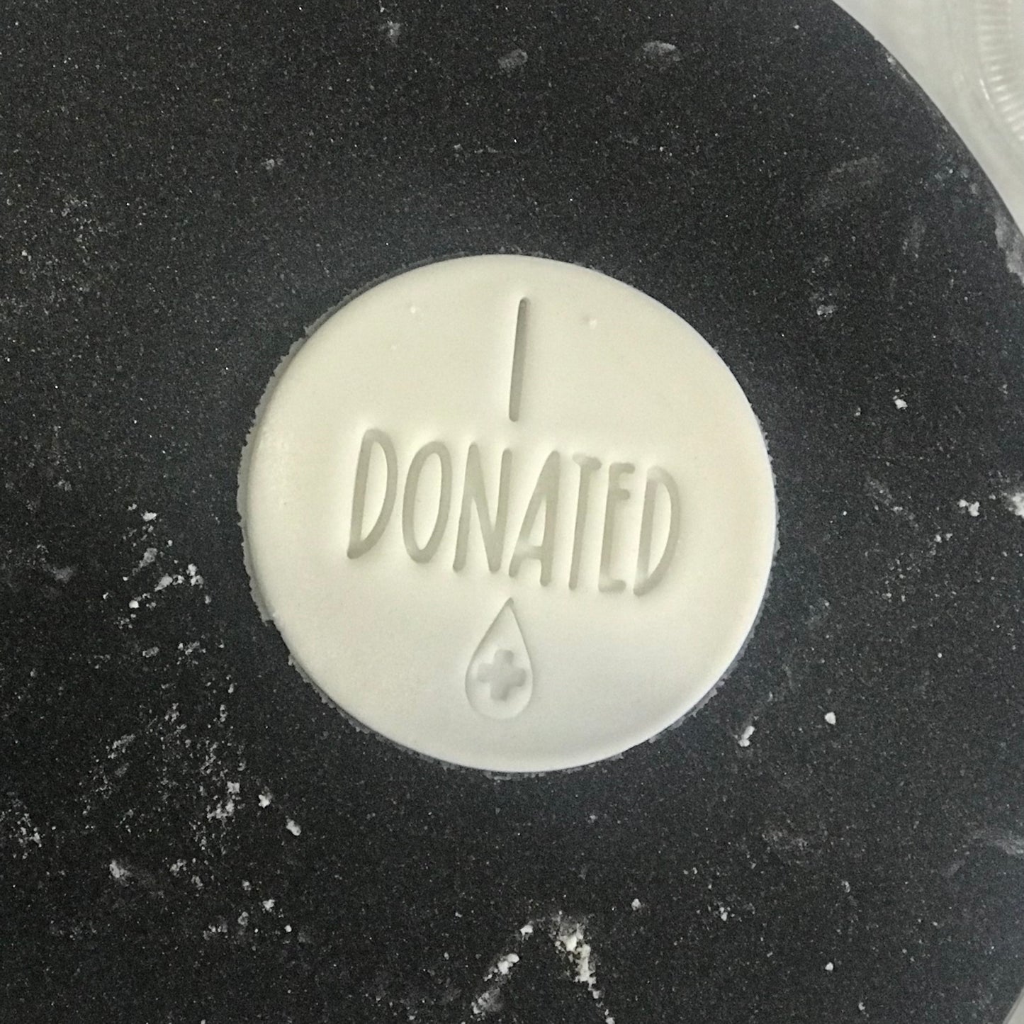 DONE TO ORDER: "I Donated" Fondant Stamp - SHCreations